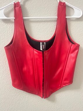 Red fox leather corset size medium